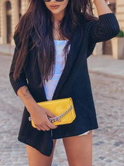 Casual personality basic plain simple woolen Outerwear