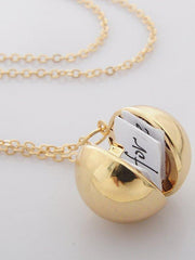 Secret Information Ball Locket Necklace