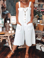 Spaghetti Casual  Pockets Plus-size One-Pieces