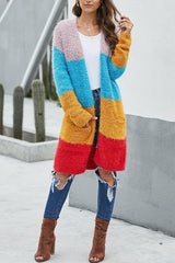 Multicolor Stitching Knit Cardigan