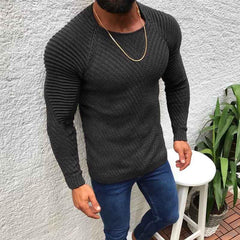 Men's Casual Fashion Slim Round Neck Pullover Sweater