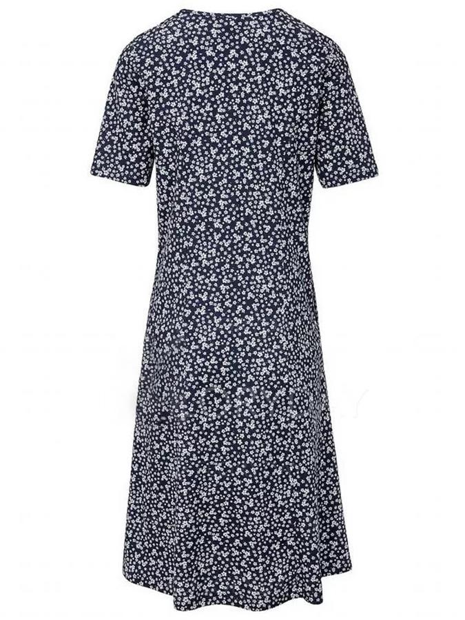 Casual Pockets Round Neck Floral Dresses