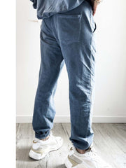 Cotton-Blend Star Printed Long Pants