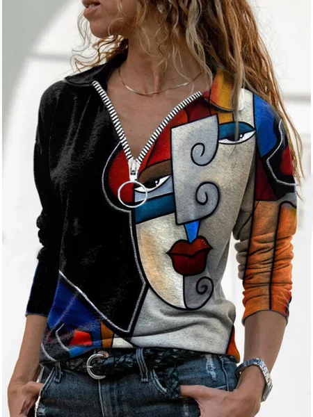 Printed Long Sleeve Casual Shirts & Tops