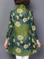 Blue Elegant Floral Casual Dress