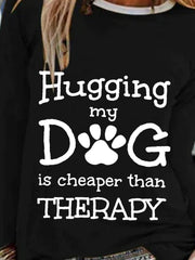 Casual Long Sleeve Round Neck Plus Size Printed Tops T-shirts