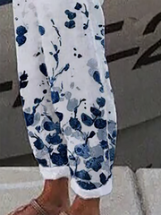 Plus size Floral Printed Casual Pants