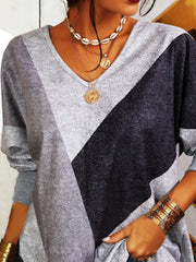 Casual Loosen V Neck Long Sleeve Shirts & Tops