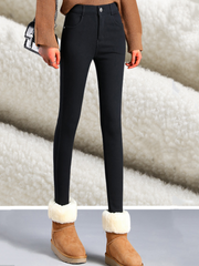 Casual Denim Solid Pants