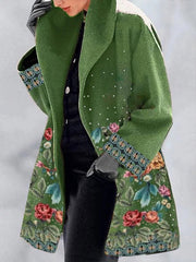 Printed Floral Casual Outerwear