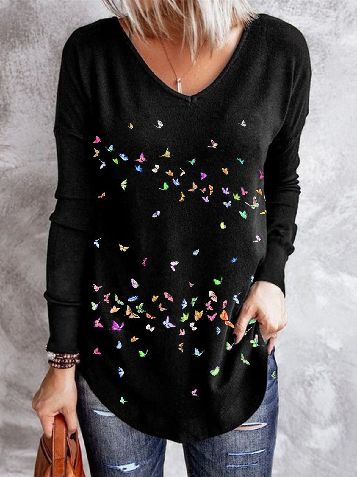 Casual Printed Long Sleeve Shirts & Tops
