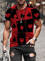 Casual Printed Crew Neck Short Sleeve Tops