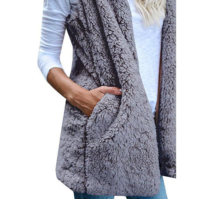 Winter Fashion Faux Fur Luxury Warm Women Vests