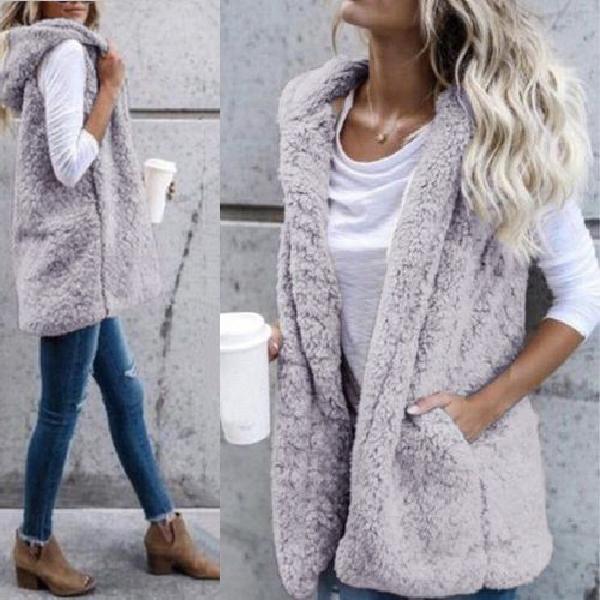 Winter Fashion Faux Fur Luxury Warm Women Vests