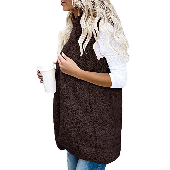 Winter Fashion Faux Fur Luxury Warm Women Vests