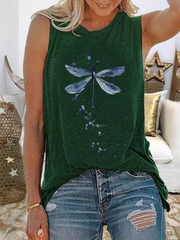 Plus size Sleeveless Crew Neck Shirts & Tops
