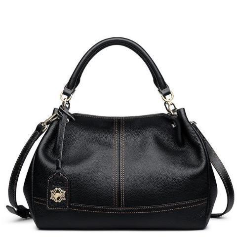 Black Quality Genuine Leather Luxury Shoulder Handbag For Woman