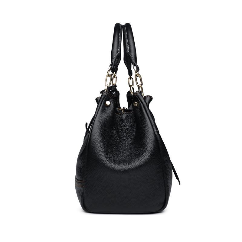 Black Quality Genuine Leather Luxury Shoulder Handbag For Woman