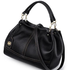 Black Quality Genuine Leather Luxury Shoulder Handbag For Woman