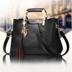 Retro Vintage Leather Tassel Handbag For Woman