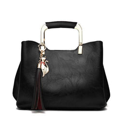 Retro Vintage Leather Tassel Handbag For Woman