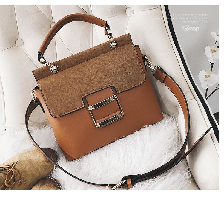 Buckle PU Leather Shoulder Woman Handbags