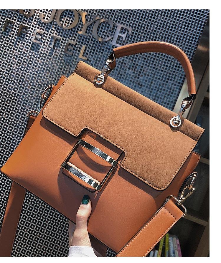 Buckle PU Leather Shoulder Woman Handbags