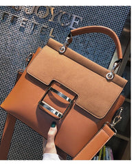 Buckle PU Leather Shoulder Woman Handbags