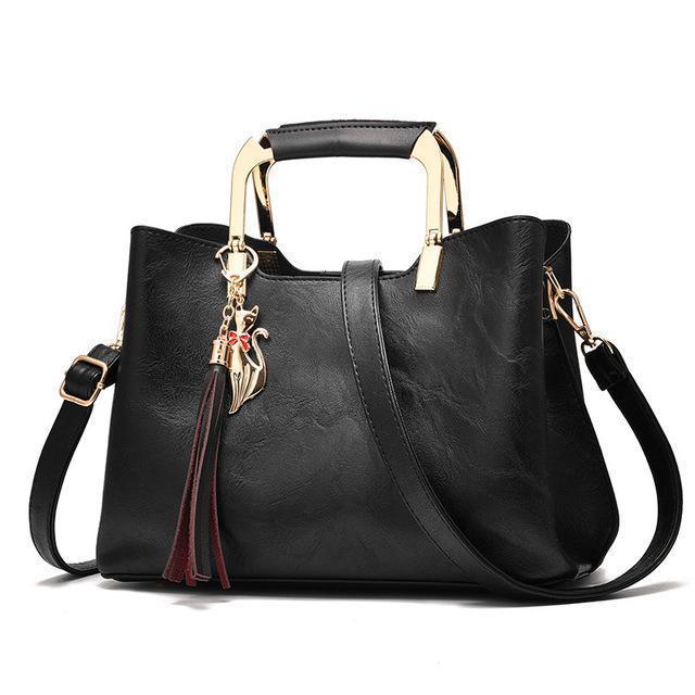 Retro Vintage Leather Tassel Handbag For Woman