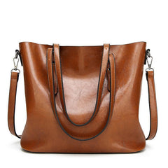 Oil Wax Leather Retro Vintage Style Crossbody Bag For Woman