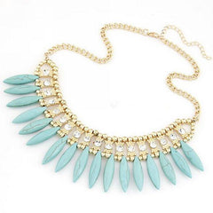 Crystal Pendant Chain Choker Chunky Statement Bib Woman Necklace