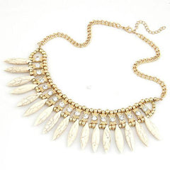 Crystal Pendant Chain Choker Chunky Statement Bib Woman Necklace