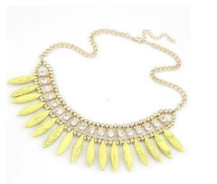 Crystal Pendant Chain Choker Chunky Statement Bib Woman Necklace
