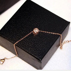 Simple Thin Zircon Gold Plated Bracelets For Woman