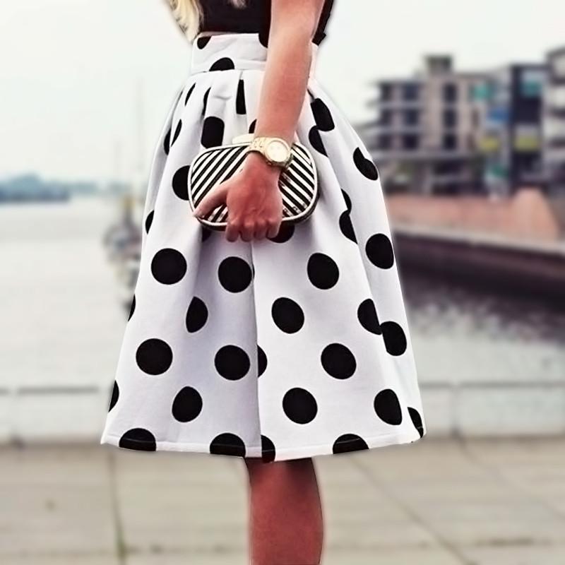 Casual Retro Polka Dot Skirts