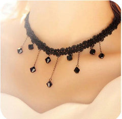 Vintage Retro Collar Choker Bib Beads Pendant Crystal Chain