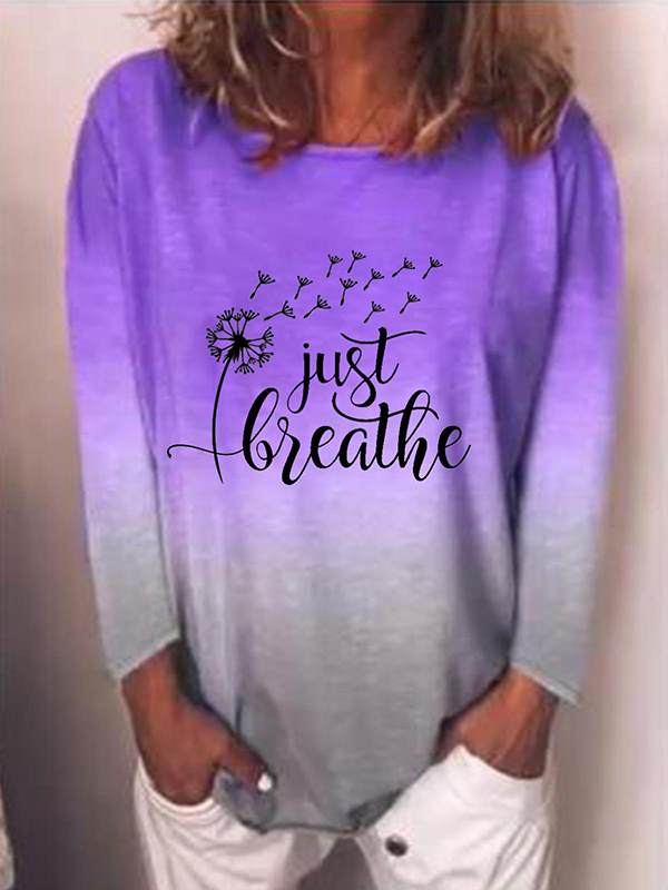 Round neck Dandelion layered long sleeve T-shirts