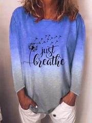 Round neck Dandelion layered long sleeve T-shirts