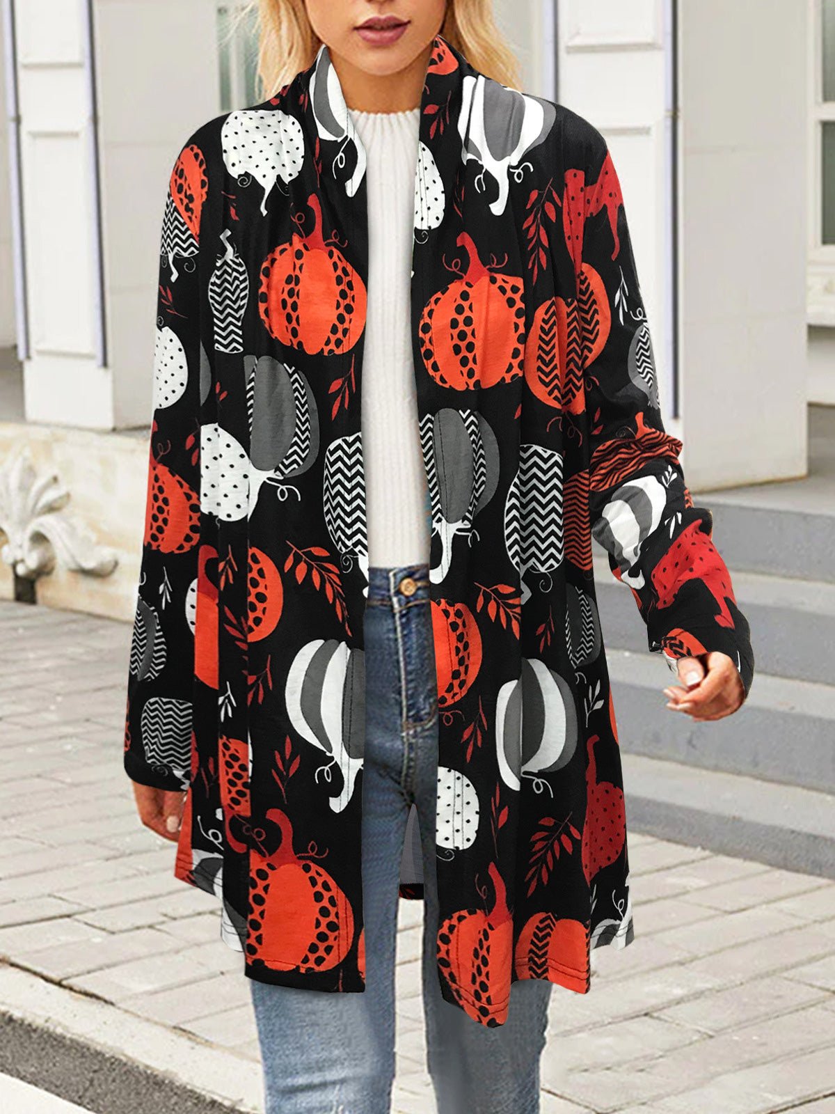 Women's Cardigans Printed Long Sleeve Casual Halloween Cardigan