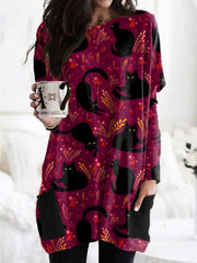 Women's Dresses Pumpkin Cartoon Print Long Sleeve Halloween Blouses