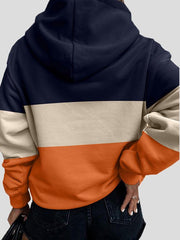 Women's Hoodies Casual Contrast Pocket Long Sleeve Hoody