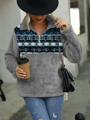 Women's Hoodies Colorblock Geometric Printed Sweatshirt
