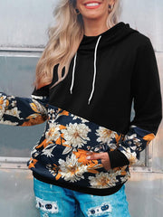 Women's Hoodies Long Sleeve Floral Printed Hoodie