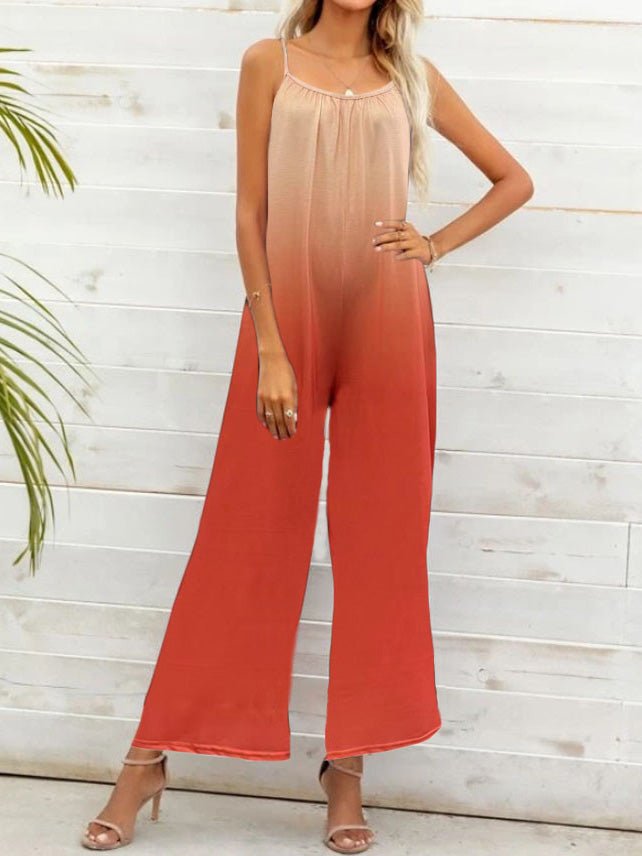 Women's Jumpsuits Casual Gradient Sling Sleeveless Jumpsuit