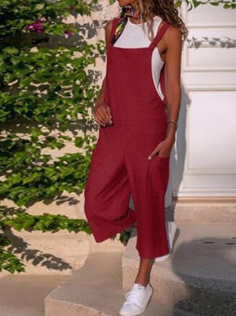 Women's Jumpsuits Casual Solid Sling Wide Leg Jumpsuit