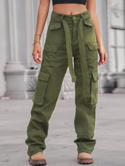 Women's Pants Tie Pocket Casual Cargo Pants