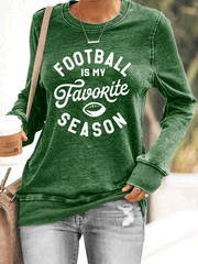 Women's T-Shirts Letter Print Round Neck Pullover Long Sleeve T-Shirt