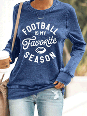 Women's T-Shirts Letter Print Round Neck Pullover Long Sleeve T-Shirt