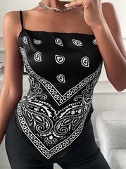 Women's Tank Tops Printed Sling Open Back Tank Tops Vests